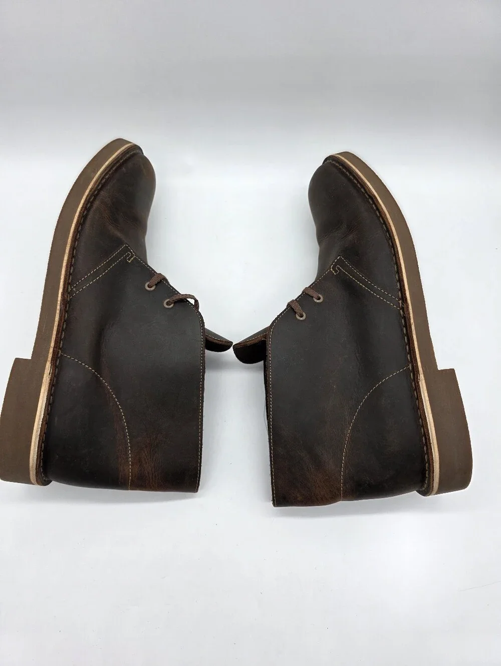 Clarks‎ Bushacre 2 Mens Beeswax Brown Leather Chukka Boots Size 10 M
